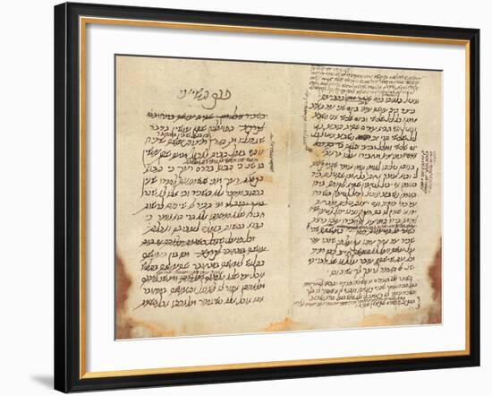 Maimonides' Draft of His Legal Code, the Mishneh Torah-null-Framed Giclee Print