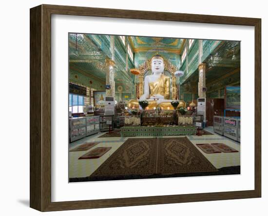 Main Buddha statue at Soon Oo Ponnya Shin pagoda, Sagaing Hills, Mandalay Region, Myanmar-null-Framed Photographic Print