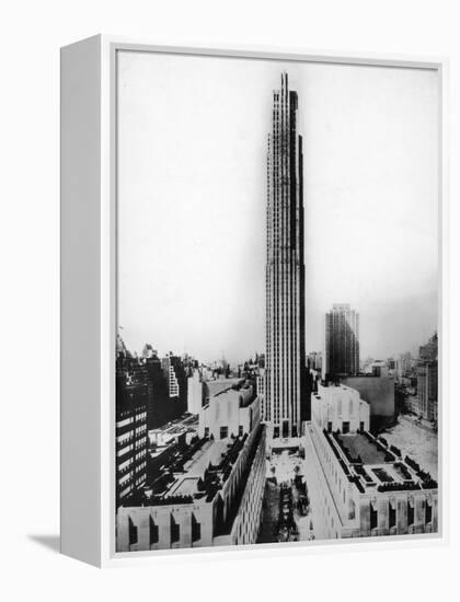 Main Building of Rockefeller Center and Surrounding Area in New York City-null-Framed Premier Image Canvas