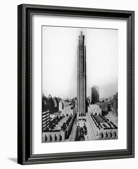 Main Building of Rockefeller Center and Surrounding Area in New York City-null-Framed Photographic Print