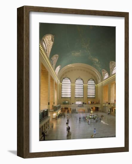 Main Concourse at Grand Central Station in Panorama Before Rededication of Renovated Beaux Art Gem-Ted Thai-Framed Photographic Print