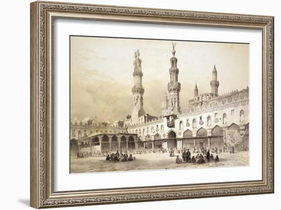 Main Courtyard of Al-Azhar Mosque (10th Century) in Cairo-Emile Prisse d'Avennes-Framed Giclee Print