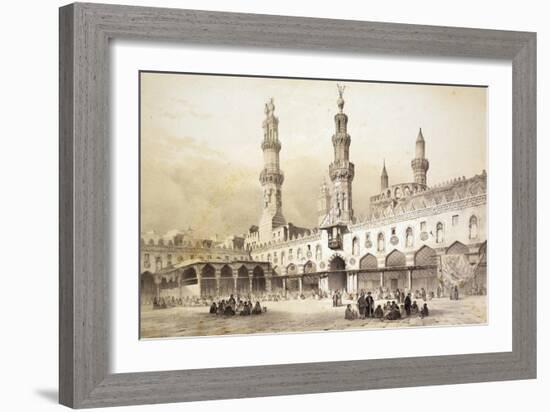 Main Courtyard of Al-Azhar Mosque (10th Century) in Cairo-Emile Prisse d'Avennes-Framed Giclee Print