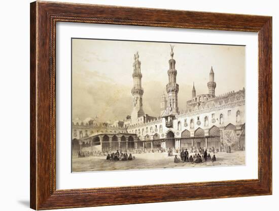 Main Courtyard of Al-Azhar Mosque (10th Century) in Cairo-Emile Prisse d'Avennes-Framed Giclee Print