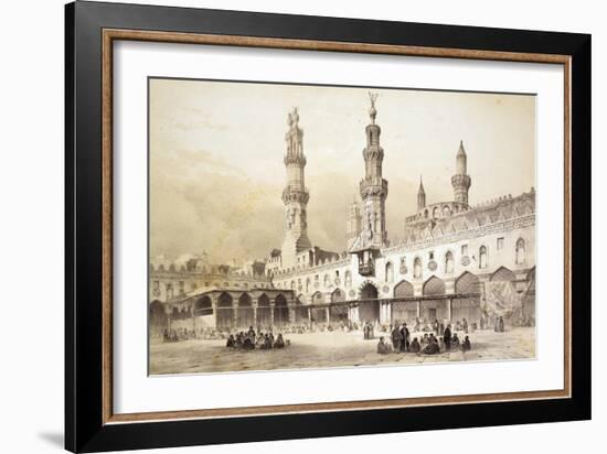 Main Courtyard of Al-Azhar Mosque (10th Century) in Cairo-Emile Prisse d'Avennes-Framed Giclee Print