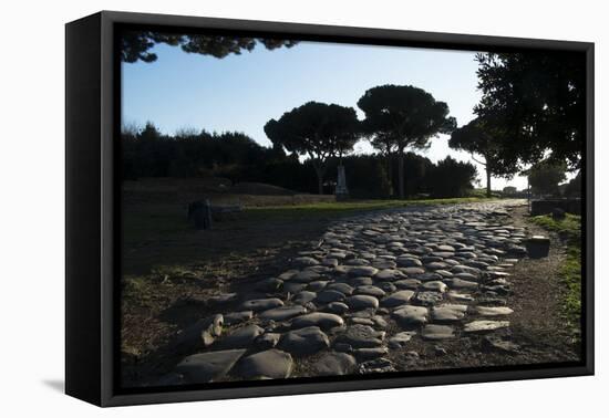 Main Decumano in the High Street, Ancient Ostia (Ostia Antica), Rome, Lazio, Italy, Europe-Oliviero Olivieri-Framed Premier Image Canvas