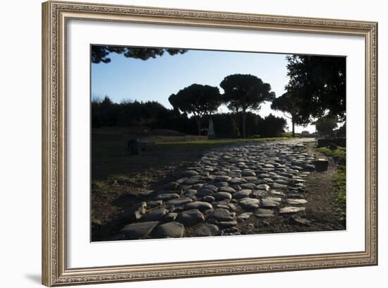 Main Decumano in the High Street, Ancient Ostia (Ostia Antica), Rome, Lazio, Italy, Europe-Oliviero Olivieri-Framed Photographic Print