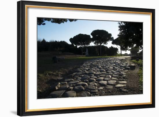 Main Decumano in the High Street, Ancient Ostia (Ostia Antica), Rome, Lazio, Italy, Europe-Oliviero Olivieri-Framed Photographic Print