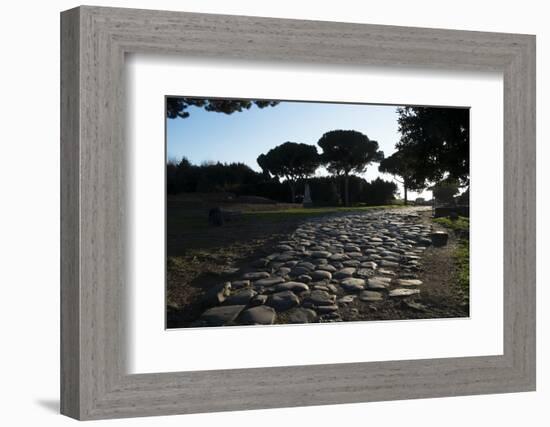 Main Decumano in the High Street, Ancient Ostia (Ostia Antica), Rome, Lazio, Italy, Europe-Oliviero Olivieri-Framed Photographic Print