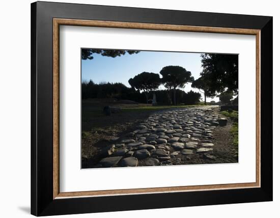Main Decumano in the High Street, Ancient Ostia (Ostia Antica), Rome, Lazio, Italy, Europe-Oliviero Olivieri-Framed Photographic Print