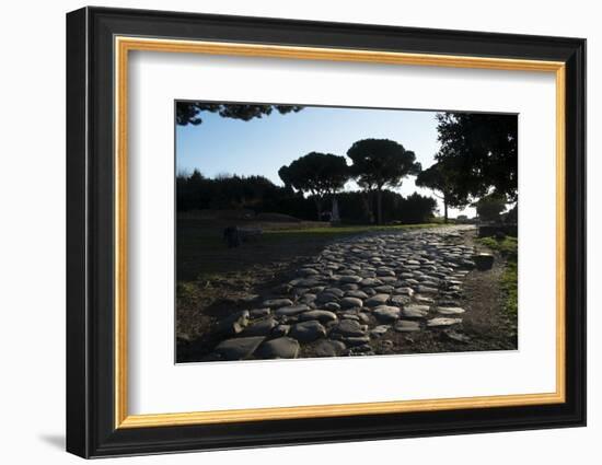 Main Decumano in the High Street, Ancient Ostia (Ostia Antica), Rome, Lazio, Italy, Europe-Oliviero Olivieri-Framed Photographic Print