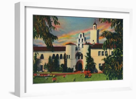'Main Entrance. Administration Building, State College. San Diego, California', c1941-Unknown-Framed Giclee Print