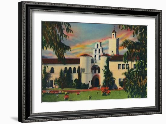 'Main Entrance. Administration Building, State College. San Diego, California', c1941-Unknown-Framed Giclee Print