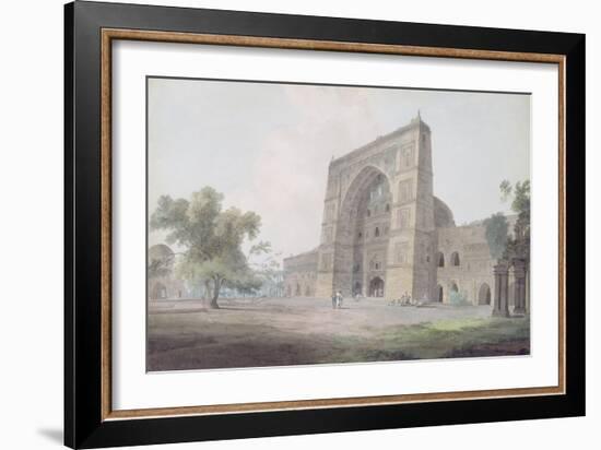 Main Entrance of the Jami Mosque, Jaunpur, 1789 (W/C over Graphite on Wove Paper)-Thomas Daniell-Framed Giclee Print