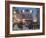 Main Entrance to Christkindlmarkt (Christmas Market), Marktstrasse at Twilight, Bavaria-Richard Nebesky-Framed Photographic Print