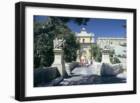 Main Gate, Mdina, Malta. Erected in 1724 by Grand Master De Vilhena-Peter Thompson-Framed Photographic Print