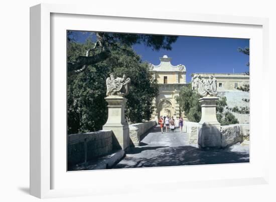 Main Gate, Mdina, Malta. Erected in 1724 by Grand Master De Vilhena-Peter Thompson-Framed Photographic Print