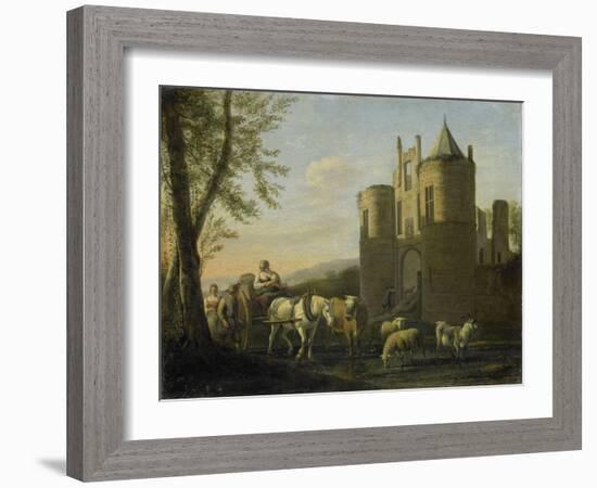 Main Gate to Egmond Castle-Gerrit Adriaensz Berckheyde-Framed Art Print