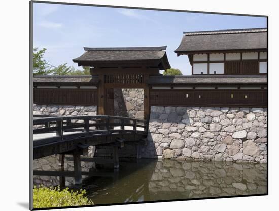Main Gate with Bridge over Moat at Matsushiro Castle in Nagano Prefecture, Japan-null-Mounted Photographic Print