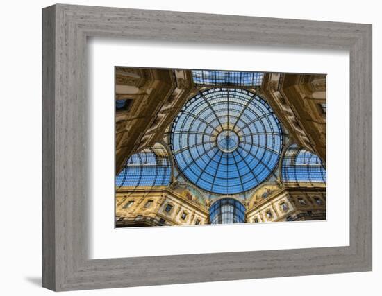 Main Glassy Dome of the Galleria Vittorio Emanuele Ii, Milan, Lombardy, Italy-Stefano Politi Markovina-Framed Photographic Print