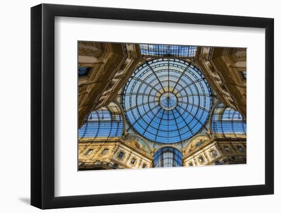 Main Glassy Dome of the Galleria Vittorio Emanuele Ii, Milan, Lombardy, Italy-Stefano Politi Markovina-Framed Photographic Print