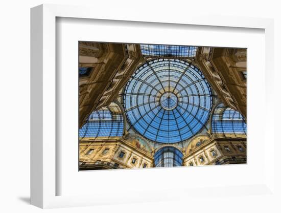 Main Glassy Dome of the Galleria Vittorio Emanuele Ii, Milan, Lombardy, Italy-Stefano Politi Markovina-Framed Photographic Print