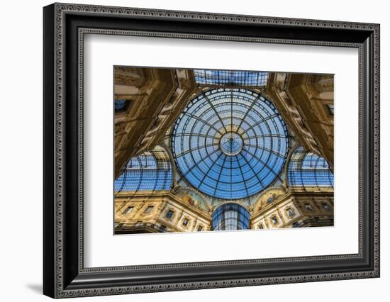 Main Glassy Dome of the Galleria Vittorio Emanuele Ii, Milan, Lombardy, Italy-Stefano Politi Markovina-Framed Photographic Print
