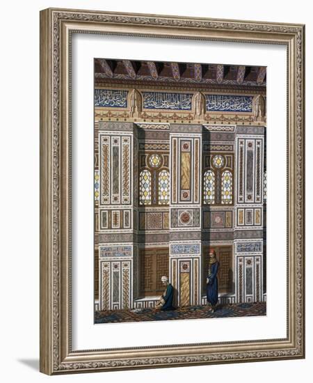 Main Hall of El Bordeyny Mosque (17th Century) in Cairo-Emile Prisse d'Avennes-Framed Giclee Print