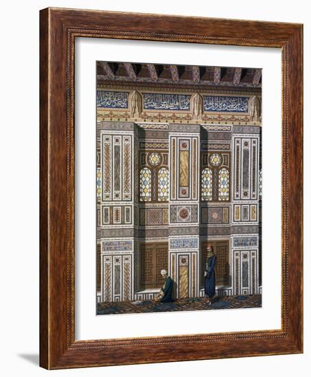 Main Hall of El Bordeyny Mosque (17th Century) in Cairo-Emile Prisse d'Avennes-Framed Giclee Print