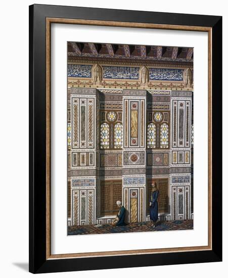 Main Hall of El Bordeyny Mosque (17th Century) in Cairo-Emile Prisse d'Avennes-Framed Giclee Print