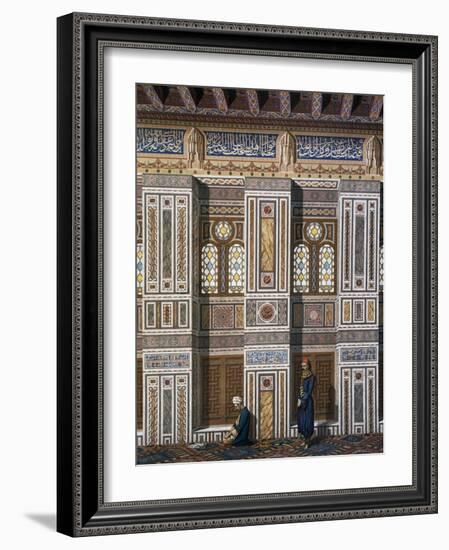 Main Hall of El Bordeyny Mosque (17th Century) in Cairo-Emile Prisse d'Avennes-Framed Giclee Print