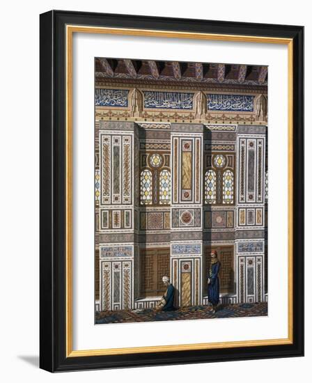 Main Hall of El Bordeyny Mosque (17th Century) in Cairo-Emile Prisse d'Avennes-Framed Giclee Print