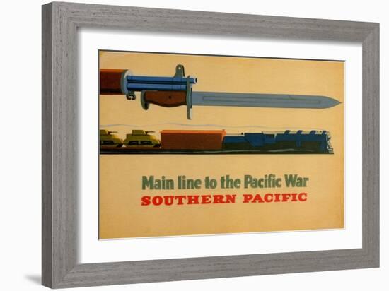 Main Line to the Pacific War. Southern Pacific Railroad, 1945-George Lerner & Lyman Power-Framed Giclee Print