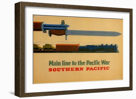 Main Line to the Pacific War. Southern Pacific Railroad, 1945-George Lerner & Lyman Power-Framed Giclee Print