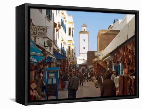 Main market street in Essaouira, Morocco-null-Framed Premier Image Canvas