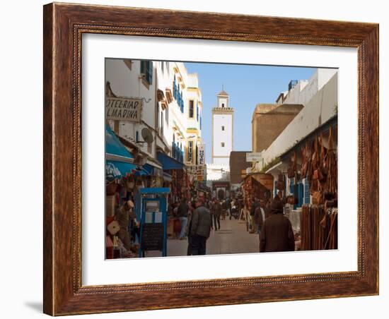 Main market street in Essaouira, Morocco-null-Framed Photographic Print