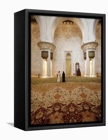 Main Prayer Hall Features the World's Largest Hand-Woven Persian Carpet, Sheikh Zayed Grand Mosque-null-Framed Premier Image Canvas