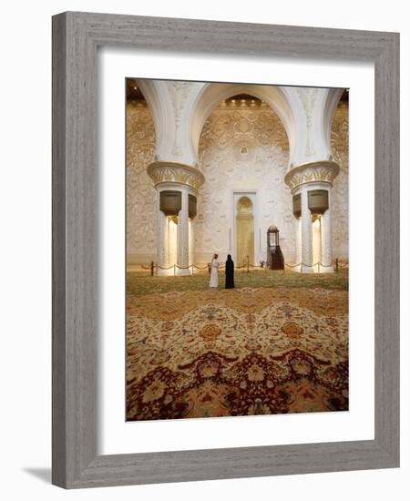 Main Prayer Hall Features the World's Largest Hand-Woven Persian Carpet, Sheikh Zayed Grand Mosque-null-Framed Photographic Print