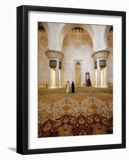 Main Prayer Hall Features the World's Largest Hand-Woven Persian Carpet, Sheikh Zayed Grand Mosque-null-Framed Photographic Print