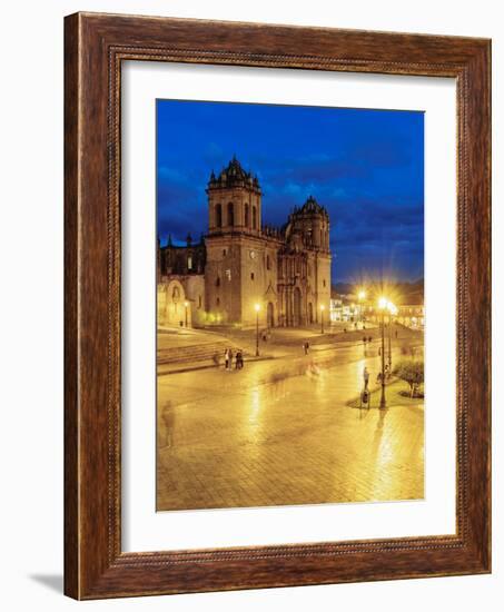 Main Square at twilight, Old Town, UNESCO World Heritage Site, Cusco, Peru, South America-Karol Kozlowski-Framed Photographic Print