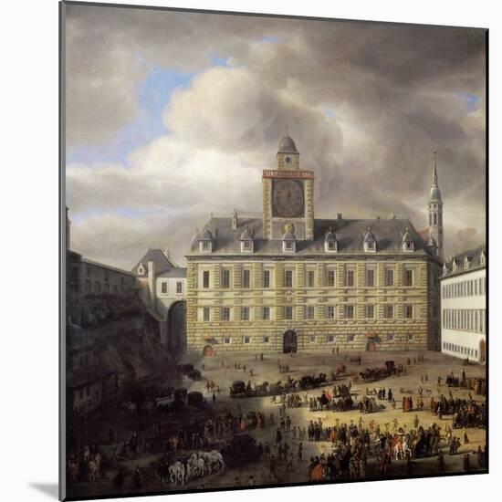 Main Square inside the Imperial Castle in Vienna - Samuel Dirksz Van Hoogstraten (1627-1678). Oil O-Samuel van Hoogstraten-Mounted Giclee Print