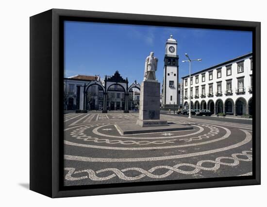 Main Square with Cabral Statue, Ponta Delgada, Sao Miguel Island, Azores, Portugal, Atlantic-Ken Gillham-Framed Premier Image Canvas