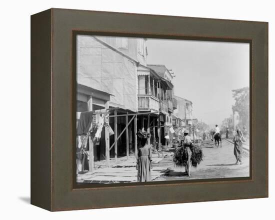 Main St., Port-Au-Prince, Hayti, W.I.-null-Framed Stretched Canvas