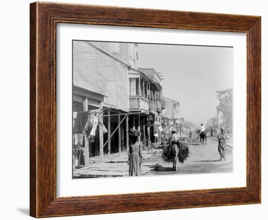 Main St., Port-Au-Prince, Hayti, W.I.-null-Framed Photo