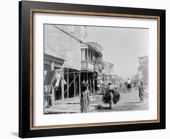 Main St., Port-Au-Prince, Hayti, W.I.-null-Framed Photo