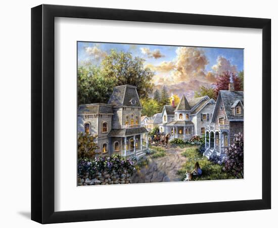 Main Street Along a Country Village-Nicky Boehme-Framed Giclee Print