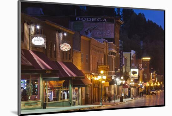 Main Street at Dusk, Deadwood, South Dakota, USA-Walter Bibikow-Mounted Photographic Print