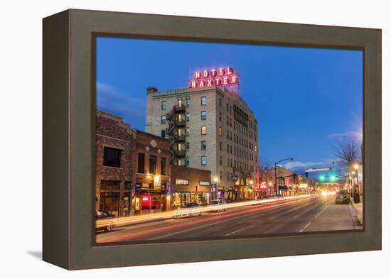 Main Street at Dusk in Bozeman, Montana, Usa-Chuck Haney-Framed Premier Image Canvas