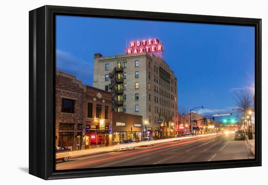 Main Street at Dusk in Bozeman, Montana, Usa-Chuck Haney-Framed Premier Image Canvas