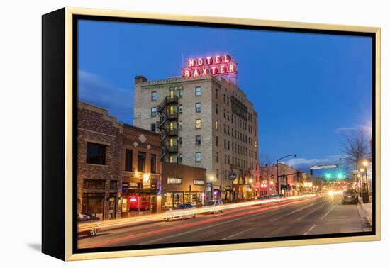 Main Street at Dusk in Bozeman, Montana, Usa-Chuck Haney-Framed Premier Image Canvas
